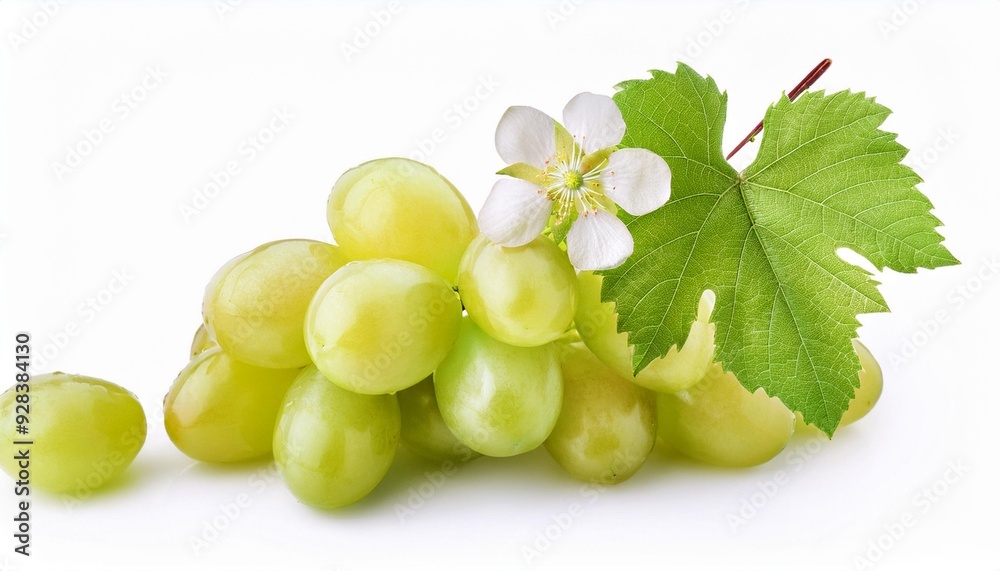 Nature’s Unspoiled Gem: The Serenity of Isolated Green Grapes with Leaf and Flower Nature’s Unspoiled Gem: The Serenity of Isolated Green Grapes with Leaf and Flower