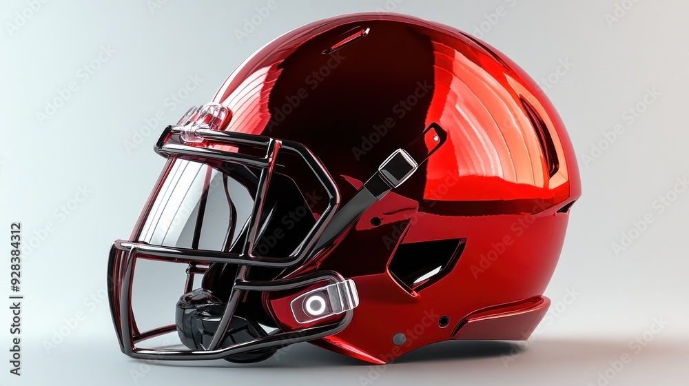 Fototapeta premium Glossy Red Football Helmet