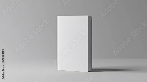 Blank White Book on Gray Background