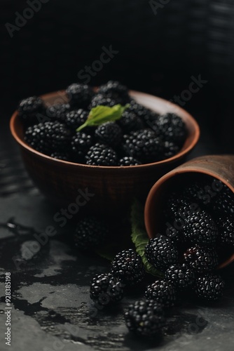 black and juicy blackberry berry