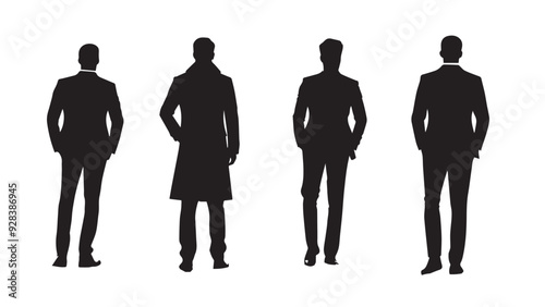 a man standing confidence silhouette black on the white background vector image