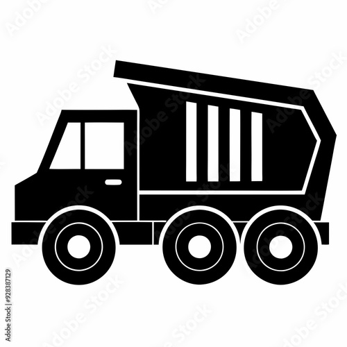 Dump truck Black silhouette