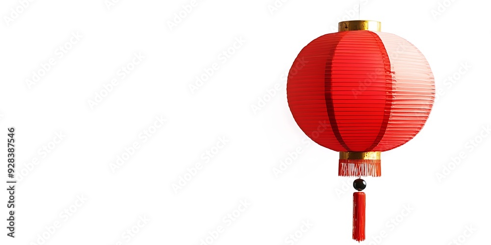 Obraz premium Chinese red lantern on white background