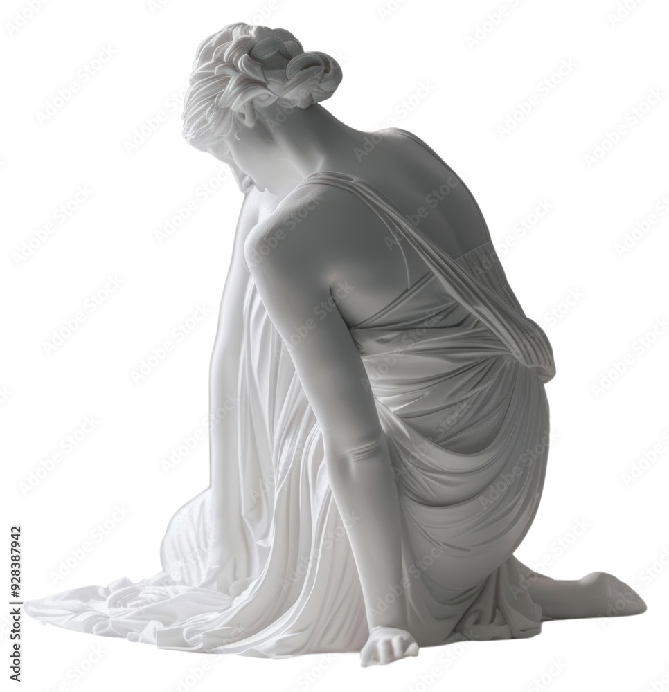 Naklejka premium PNG Elegant white marble statue art