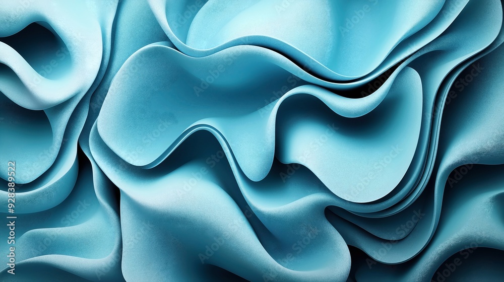Abstract image featuring close-up of blue fabric folds creating a smooth, flowing texture. Abstract image featuring close-up of blue fabric folds creating a smooth, flowing texture.