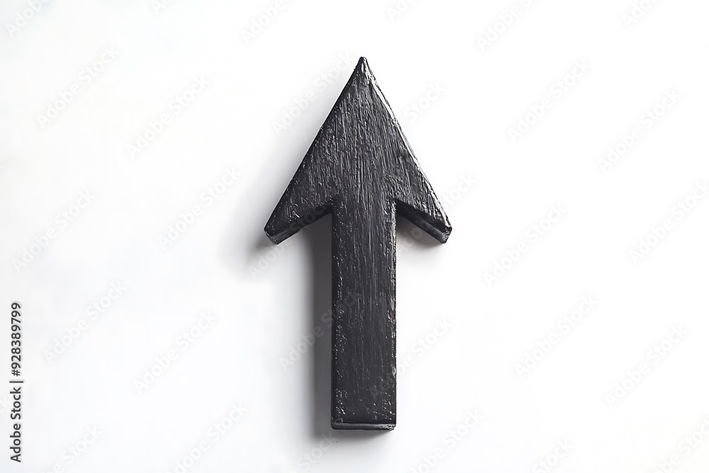 Fototapeta premium Arrow pointing upward on a white background