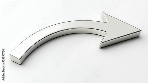 Curved arrow pointing to the left on a white background