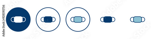 Mask icon vector isolated on white background. Man face with mask icon. Safety breathing masks. Industrial safety N95 mask. Medical mask vector icon.