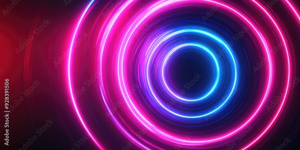 Neon Light Swirl Dark Room