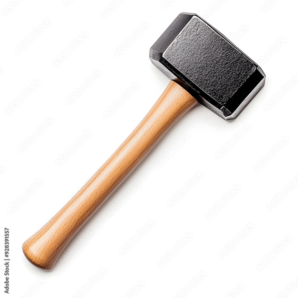 Solid Metallic Hammer on White Background Construction and Carpentry Tool for Home Improvement Projects Solid Metallic Hammer on White Background Construction and Carpentry Tool for Home Improvement Projects