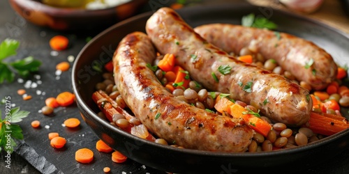 Morteau Sausages with Lentils and Carrots photo