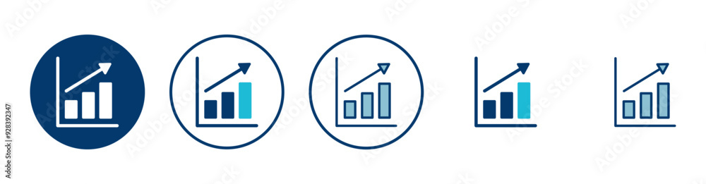 Growing graph Icon vector isolated on white background. Chart icon. Graph vector Growing graph Icon vector isolated on white background. Chart icon. Graph vector