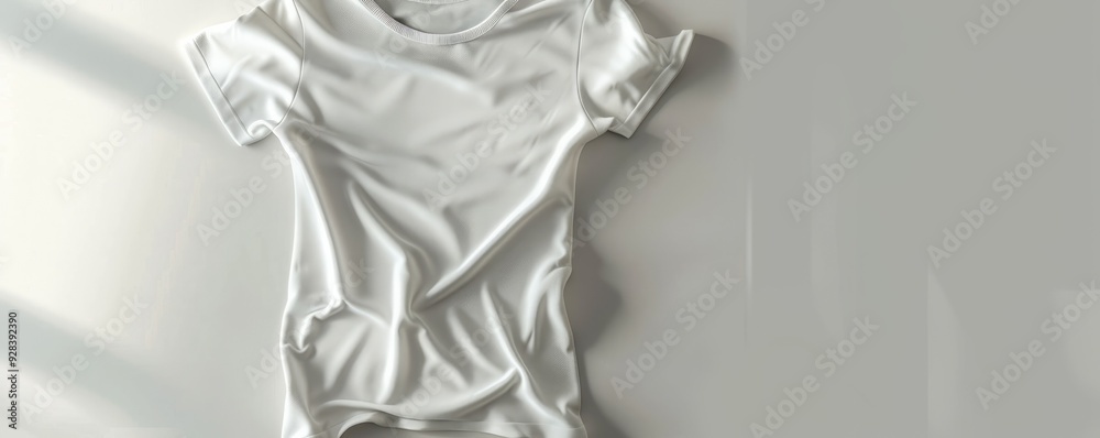 White cotton t-shirt on white background, 4K hyperrealistic photo White cotton t-shirt on white background, 4K hyperrealistic photo