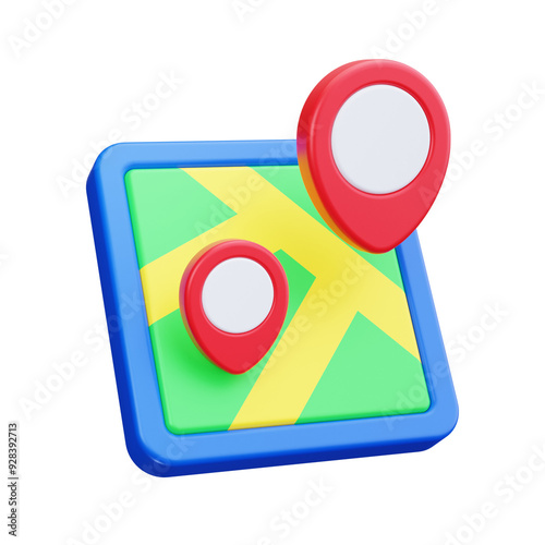 maps 3d render icons photo