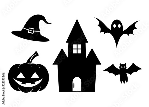 halloween pumpkin and bats