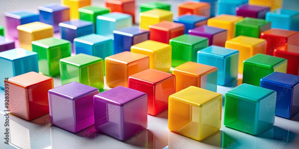 Rainbow Cubes Abstract Background, 3D render, colorful blocks, geometric shapes, abstract art Rainbow Cubes Abstract Background, 3D render, colorful blocks, geometric shapes, abstract art
