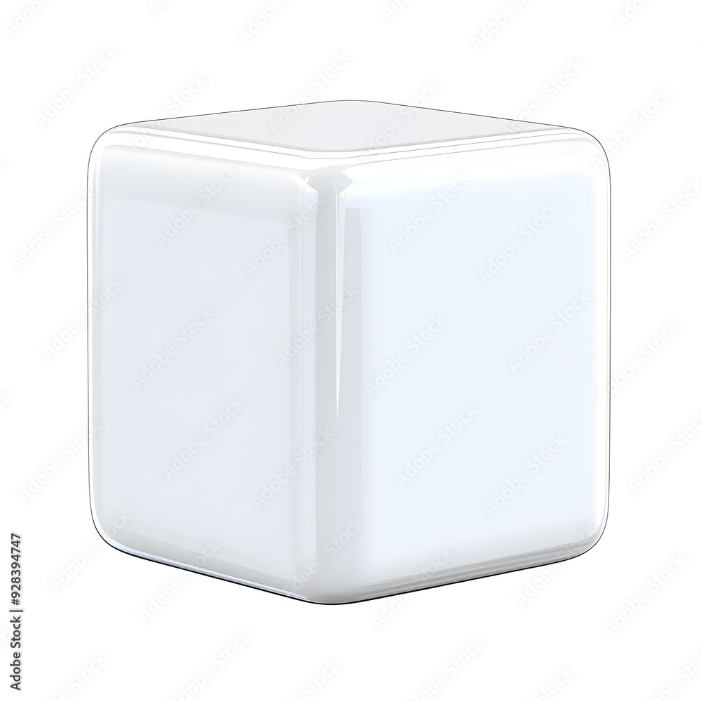 Minimalistic Geometric White Square Cube Isolated on Plain Background Minimalistic Geometric White Square Cube Isolated on Plain Background
