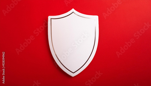 White shield against red background. Minimalist design. Security and protection concept. Free Download White shield against red background. Minimalist design. Security and protection concept. - GFXLoad