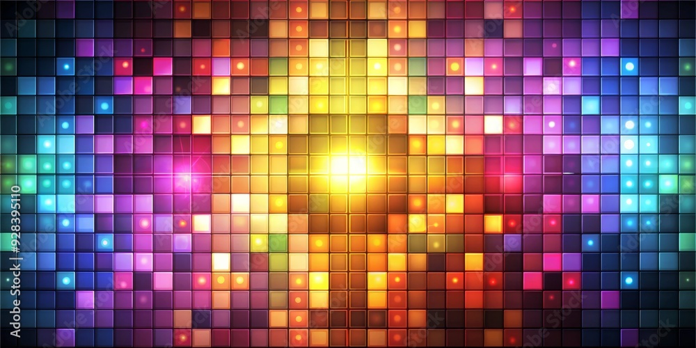 Square Grid with Glow in Center, abstract , background , colorful , light , texture Square Grid with Glow in Center, abstract , background , colorful , light , texture