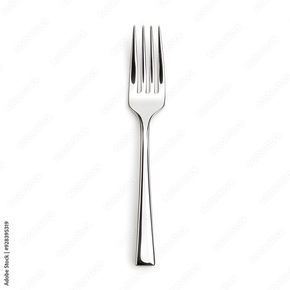 Elegant Stainless Steel Garden Fork Isolated on Bright White Background Elegant Stainless Steel Garden Fork Isolated on Bright White Background