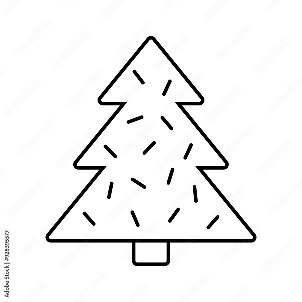 Christmas tree line icon editable stroke vector illustration Christmas tree line icon editable stroke vector illustration