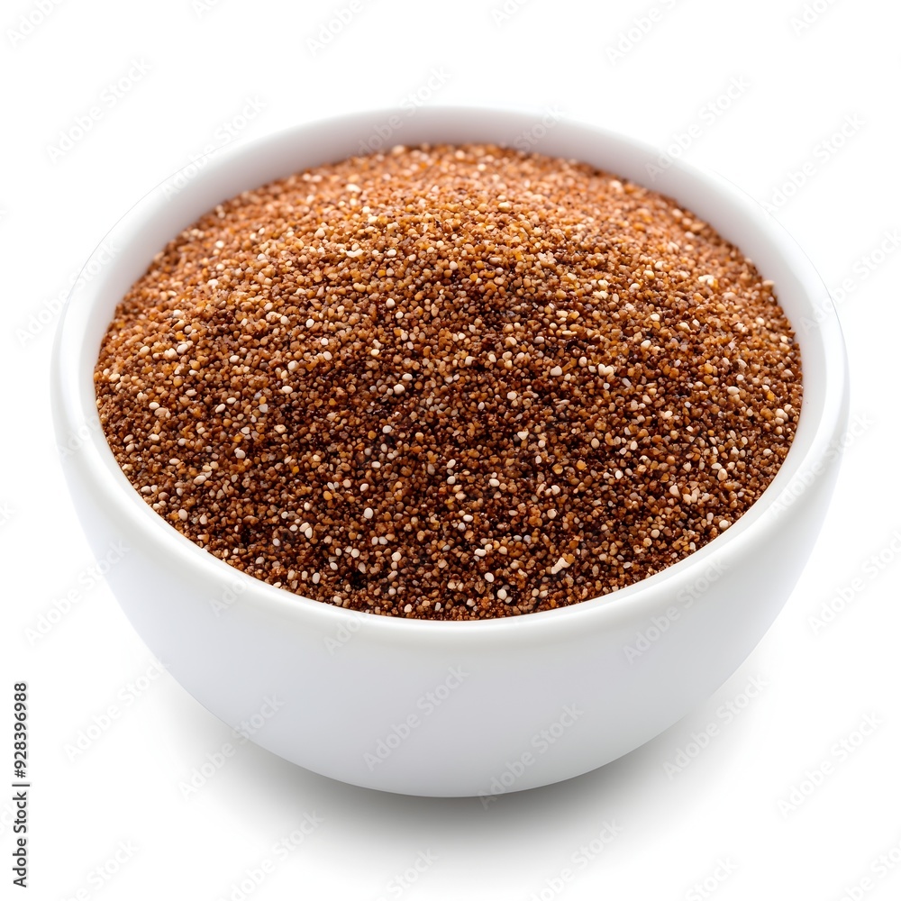 Whole Teff Porridge Isolated on White Background Close up Photograph Whole Teff Porridge Isolated on White Background Close up Photograph