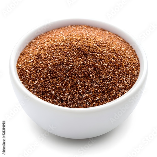 Whole Teff Porridge Isolated on White Background Close up Photograph