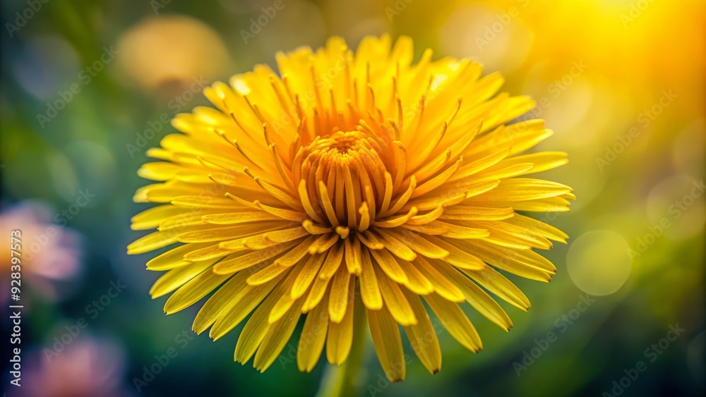 Vibrant yellow dandelion flower blooms in sharp focus, revealing delicate petals and intricate details, set against a soft, blurred background in a stunning macro shot. Vibrant yellow dandelion flower blooms in sharp focus, revealing delicate petals and intricate details, set against a soft, blurred background in a stunning macro shot.
