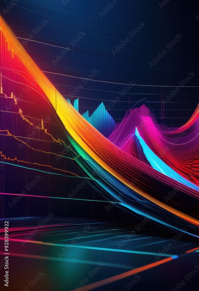 Naklejka premium captivating stock market graphs showcasing innovative financial designs dynamic visual elements engaging data representations, analysis, charts, visuals