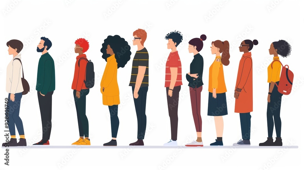 Obraz premium PNG file no background Diverse people waiting for a job interview, Generative AI