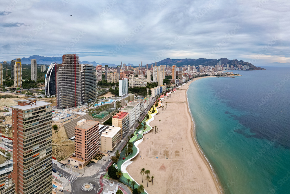 Fototapeta premium A beach at Benidorm, Spain