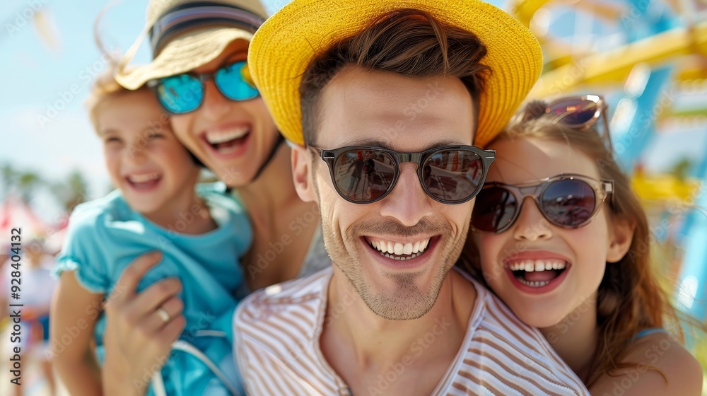 Happy Family Portrait With Sunglasses Happy Family Portrait With Sunglasses