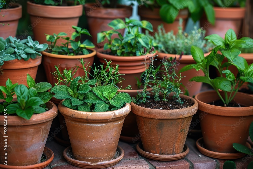 plants in pots. -