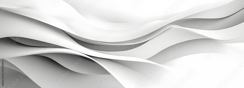 Obraz premium 10. Dynamic arrangement of angular and curved shapes creating a modern, futuristic pattern on a pristine white background.