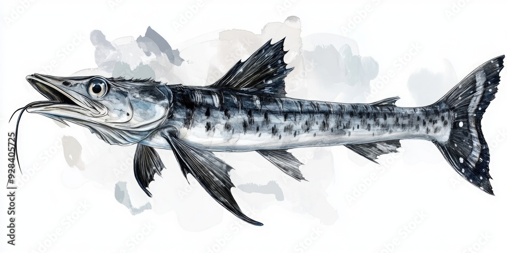Fototapeta premium Fish on white background