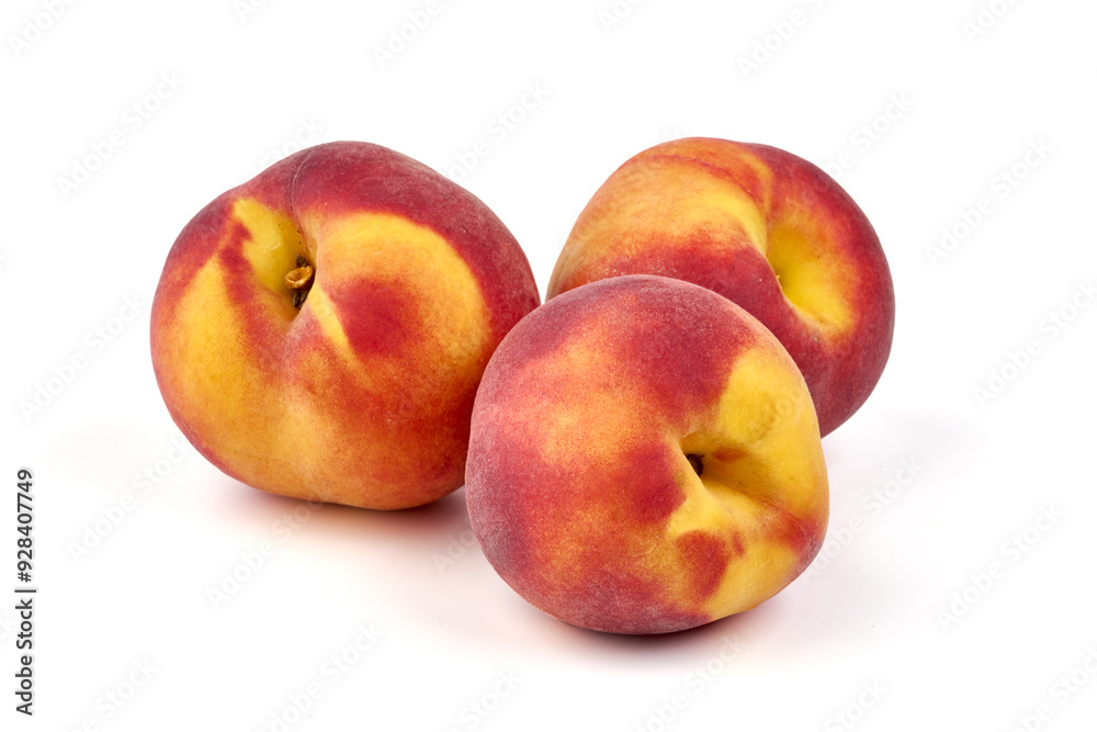 Fresh peaches, isolated on white background. Fresh peaches, isolated on white background.