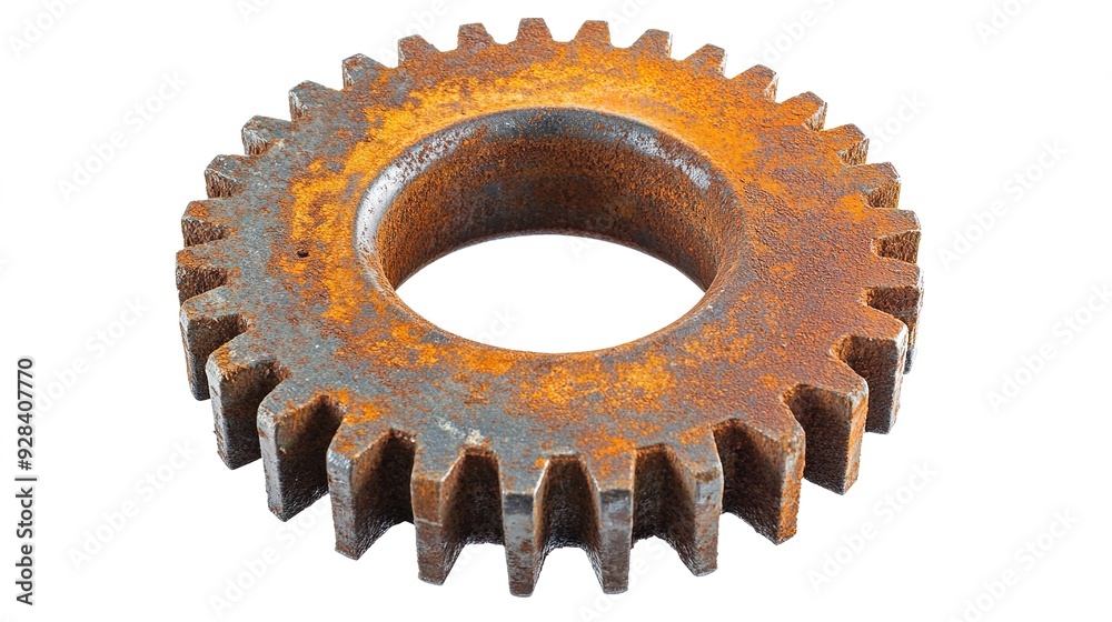 Rusty Gear on Isolated Background: A Detailed Close-Up of a Weathered, Rusty Gear with Distinctive Corrosion Patterns Rusty Gear on Isolated Background: A Detailed Close-Up of a Weathered, Rusty Gear with Distinctive Corrosion Patterns