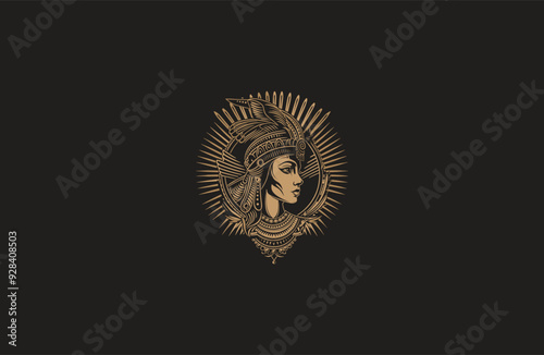 Queen cleopatra engraving vintage style design vector illustration