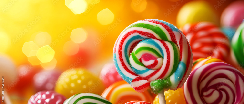 Colorful lollipops and candies create a vibrant and sweet atmosphere, perfect for any festive occasion. Colorful lollipops and candies create a vibrant and sweet atmosphere, perfect for any festive occasion.