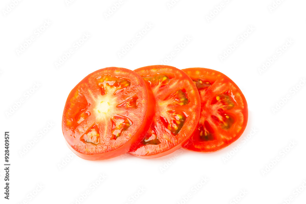 Fresh cherry tomatoes and fresh green basil isolated on white background. Tomato slices. Tomato sauce. Vegan. Ingredients for salad. Organic food. Place for text. Copy space. Fresh cherry tomatoes and fresh green basil isolated on white background. Tomato slices. Tomato sauce. Vegan. Ingredients for salad. Organic food. Place for text. Copy space.