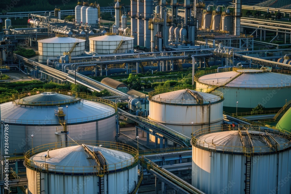 Fototapeta premium Gas tanks in factory