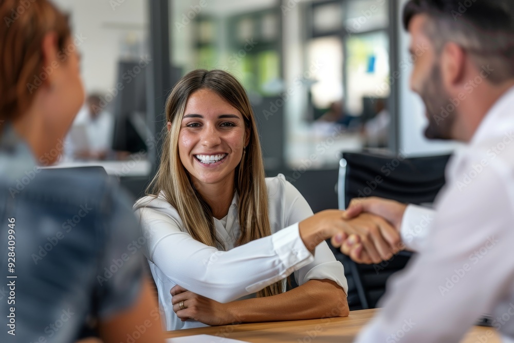 smile and handshake with welcome, business people in office and b2b deal or agreement at startup opportunity. Celebrate, partnership and success, happy welcome or promotion and shaking, Generative AI smile and handshake with welcome, business people in office and b2b deal or agreement at startup opportunity. Celebrate, partnership and success, happy welcome or promotion and shaking, Generative AI