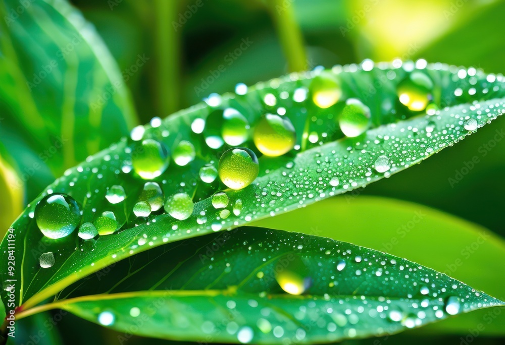 vibrant water beads lush green leaves outdoor setting showcasing beauty freshness, droplets, nature, sunlight, garden, foliage, plants, macro, closeup vibrant water beads lush green leaves outdoor setting showcasing beauty freshness, droplets, nature, sunlight, garden, foliage, plants, macro, closeup