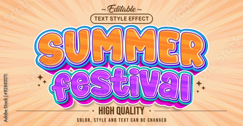 Editable text style effect - Summer Festival text style theme.