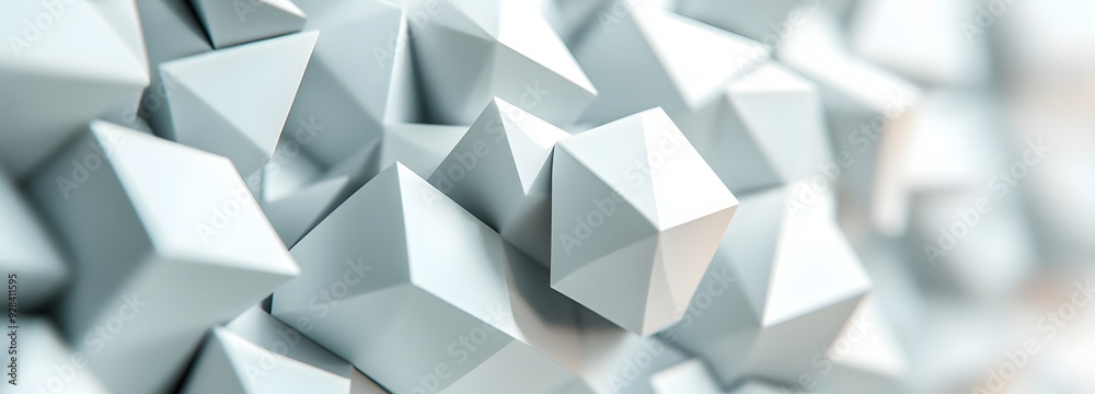 2. Abstract 3D wall art featuring interlocking cubes and pyramids with sharp angles, isolated on a smooth white backdrop. 2. Abstract 3D wall art featuring interlocking cubes and pyramids with sharp angles, isolated on a smooth white backdrop.