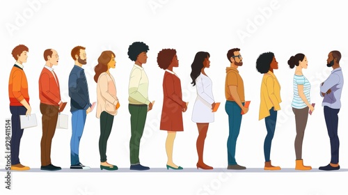 PNG file no background Diverse people waiting for a job interview, Generative AI