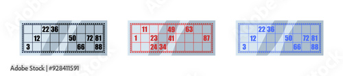 Game Cards Lotto Set Icons. Flat style. Vector icons.