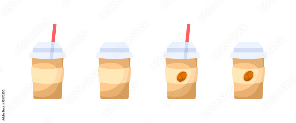 Coffee Set Icons. Flat style. Vector icons. Coffee Set Icons. Flat style. Vector icons.