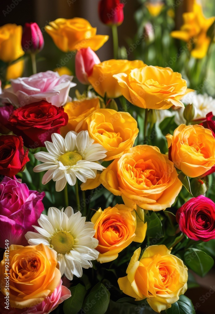vibrant floral arrangements bathed radiant natural light showcasing colorful display fresh blooms lush greenery, flower, plant, petal, nature, beauty, decoration vibrant floral arrangements bathed radiant natural light showcasing colorful display fresh blooms lush greenery, flower, plant, petal, nature, beauty, decoration