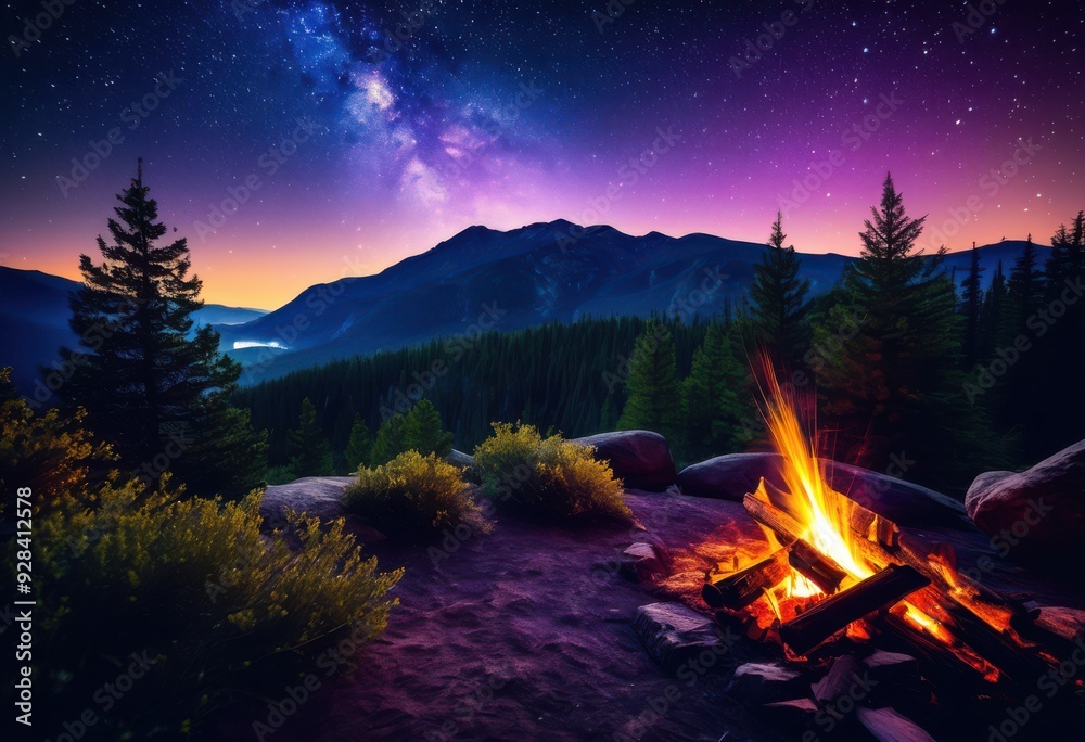 captivating starry night sky illuminating cozy campfire serene outdoor setting, bright, glowing, warmth, nature, camping, beautiful, stars, light, darkness captivating starry night sky illuminating cozy campfire serene outdoor setting, bright, glowing, warmth, nature, camping, beautiful, stars, light, darkness
